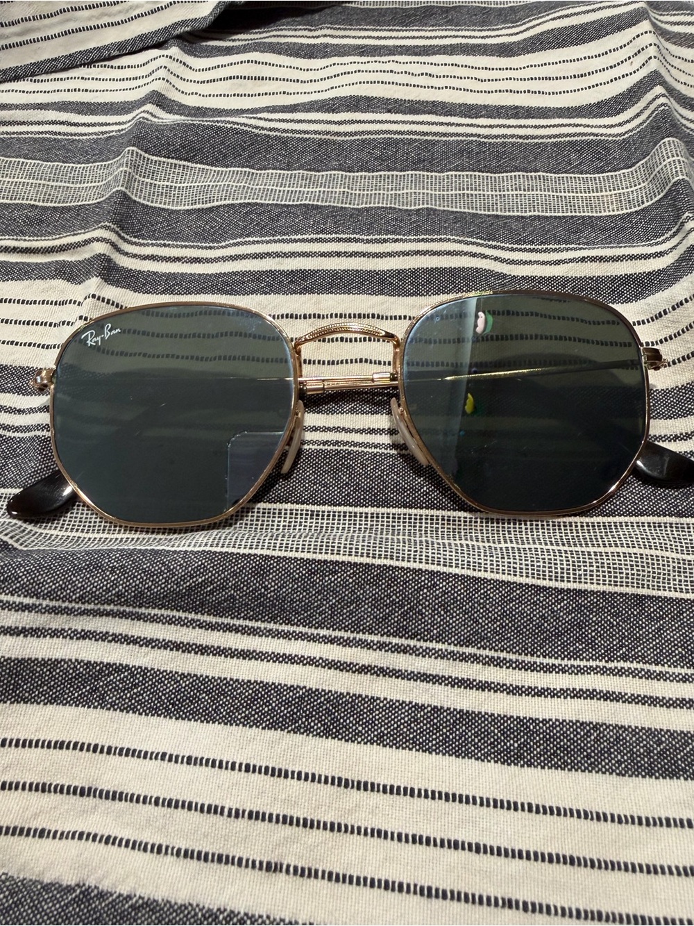 Ray-Ban Gold Frame Sunglasses Hexagonal